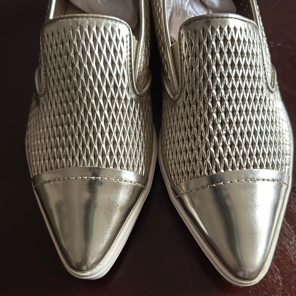 Rachel Zoe Gold Flats with Textured Design